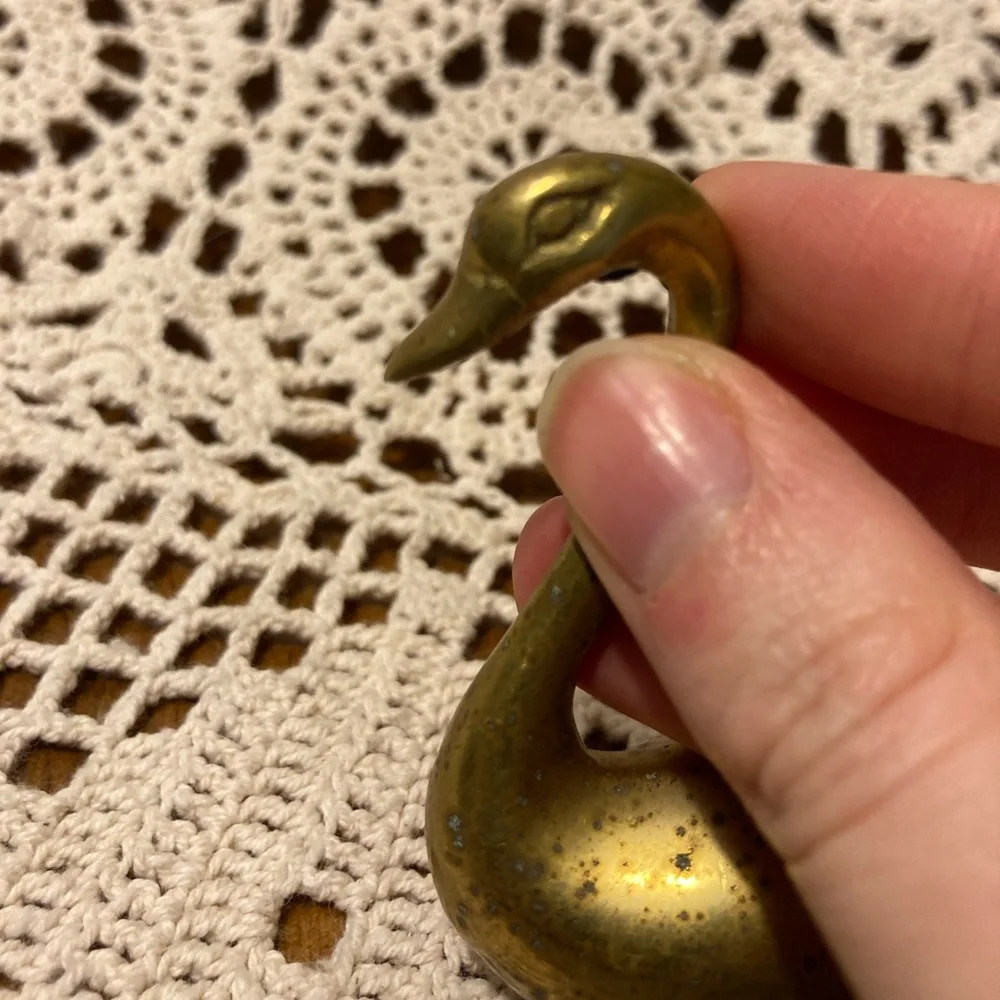 Petite Brass Swan Bird - Korea Vintage - Picture 4 of 9